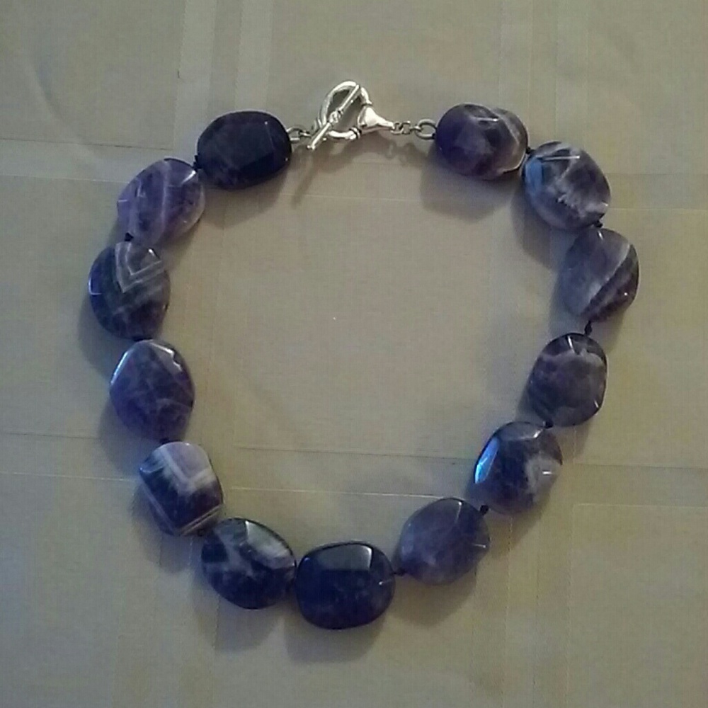 Choker of large purple stones